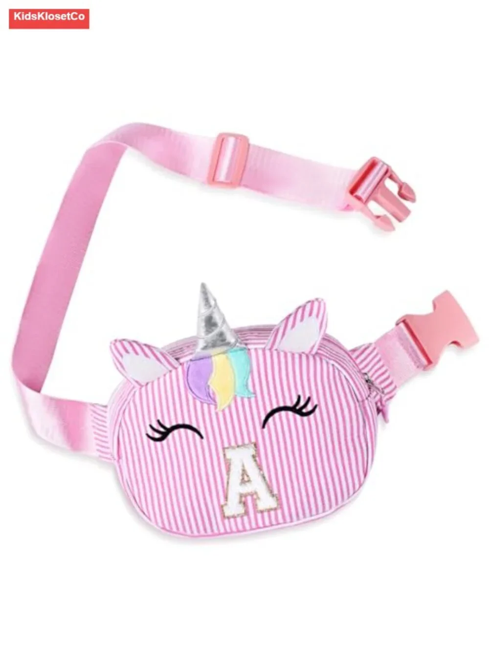 Personalized Chenille Initial Girls Waist Pack Crossbody Purse Kids
